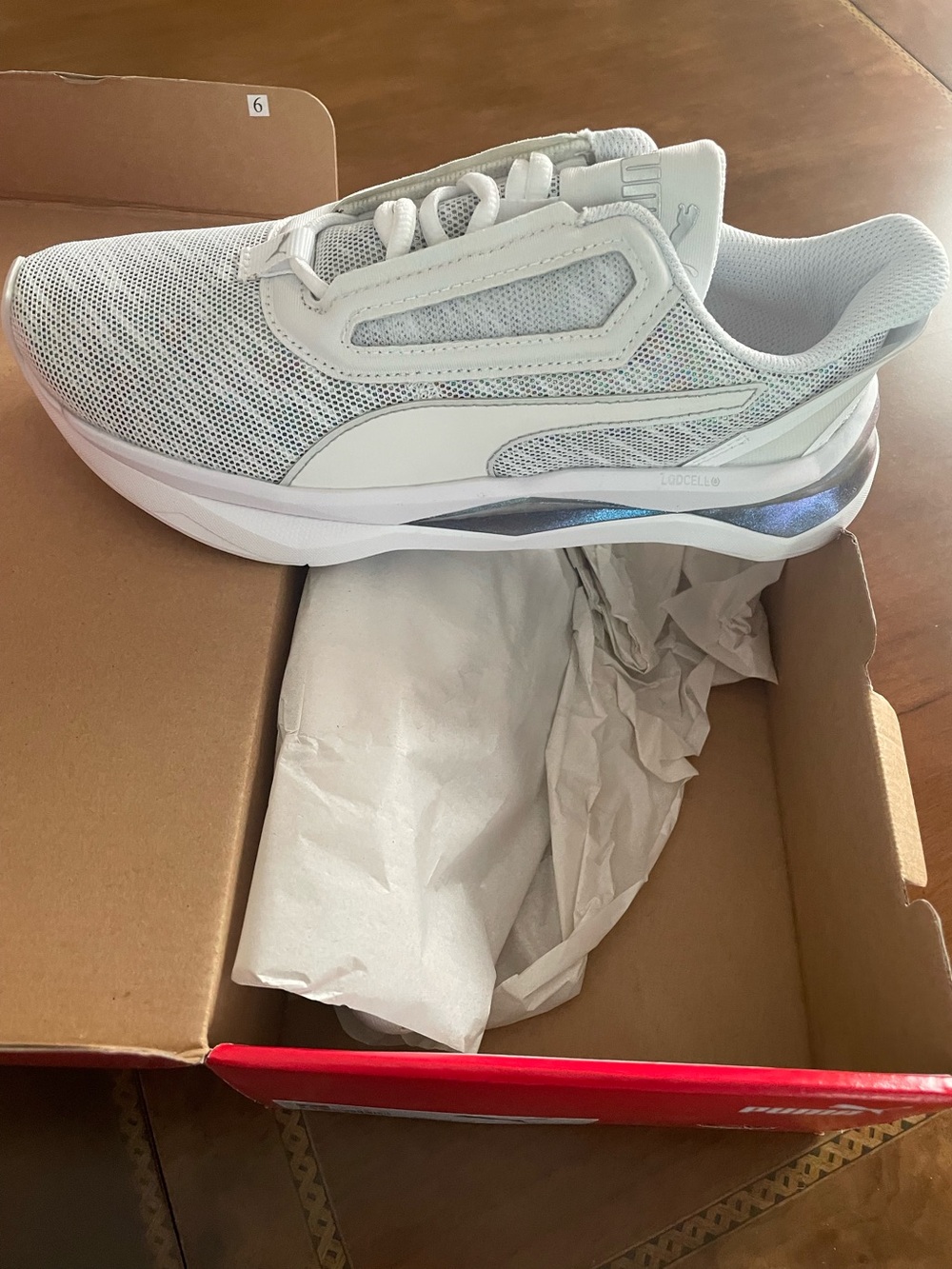 Puma LQDCELL Shatter XTLuster Grey Mesh Lace-Up Athletic Sneakers